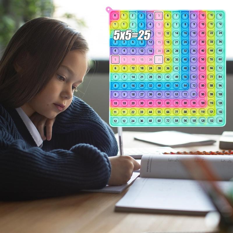 Multiplication Addition Practice Math Pop Fidget Board Game, Push Bubbles