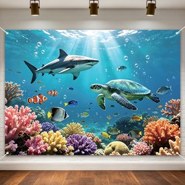 Under The Sea Backdrop 7x5FT, Ocean Underwater Coral Photography Background