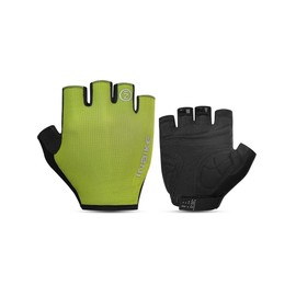 INBIKE Cycling Gloves for Men Women, Shock-Absorbing Pad Half Finger Road Bike Gloves, Breathable Biking Gloves, Anti-Slip Fingerless Bicycle Gloves Green Large