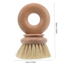 Healeved Wood Dish Scrubber Brush: Pot Pan Dishwashing Cleaning Brush Tool with Handle for Pot Sink Counter Fruit Vegetable Scrub Accessories
