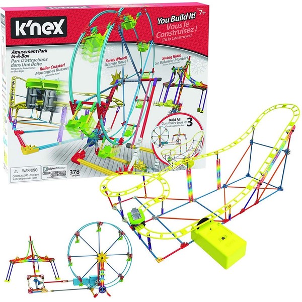K'NEX Amusement Park in-A-Box - 378 Parts - Motorized Amusement