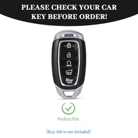 OFF WE GO for Hyundai Key fob Cover, Soft TPU Protection Key Fob Case Compatible with Hyundai Palisade Elantra Elantra GT Kona Smart Keyless Remote Holder Accessories (Gold White)