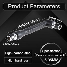 KATUR L-shape Socket Wrench Set Screwdriver and Bit Set, 1/4-Inch Drive, L-shaped Extension Handle Double Head Hex Socket Wrench for Routine Screwdriver Bits Utility Tool