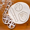 Set of 3 Soft Ball Cookie Cutters (Shapes: Softball Bat,