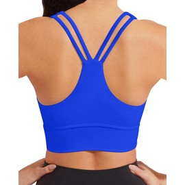 XUNYU Longline Sports Bra for Women Y Back Workout Tank Tops with Built in Bras Supportive Yoga Padded Crop Top
