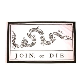 High Supply 3x5 Join or Die Flag with Two Brass Grommets, 100% Polyester Fabric, and Double Stitched Edges, 3x5 Foot Join or Die Snake Cut Into Sections, 3x5 Libertarian Flag, Patriotic Flag