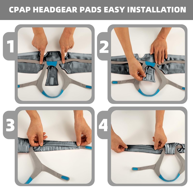 Silk CPAP Neck Pad for CPAP Headgear, Gray CPAP Strap