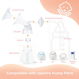 Hranio - Piezas de bomba compatibles con Spectra S1/S2/9 Plus, accesorios no originales, los reemplazos incluyen tubos y botellas, 2 juegos
