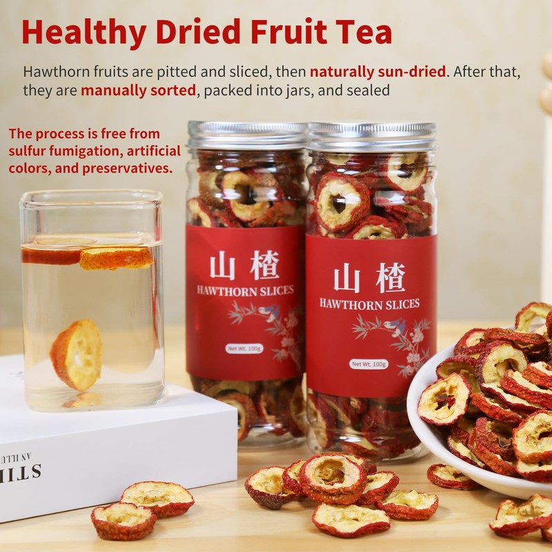 Wanhua Hall Dried Hawthorn Fruit Tea Premium Seedless Hawthorn Berries