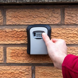 Hardys Key Safe Outdoor Lock Box - 4-Digit Code Key Holder for Wall | Secure, Waterproof Key Safe Wall Mounted + Mount Kit | Keysafe for Outside, Indoor, Home, Garage, Office