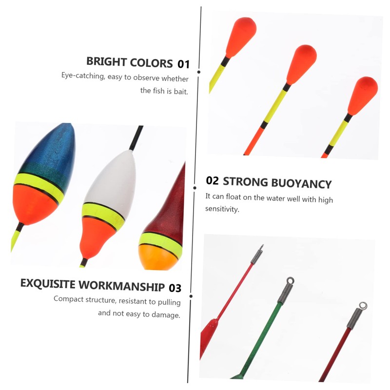 VICASKY 10pcs Fishing Floats Set High Buoyancy Foamed Buoy Bobbers