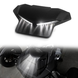 LUXEMOTO Black Hood Panel with Light for Ryker, LED Auxiliary Light DRL Body Panel Kit for Can-Am Ryker 900, 600 Sport, and Rally Editions All Models Accessories, Replaces #219400848 and #219401075