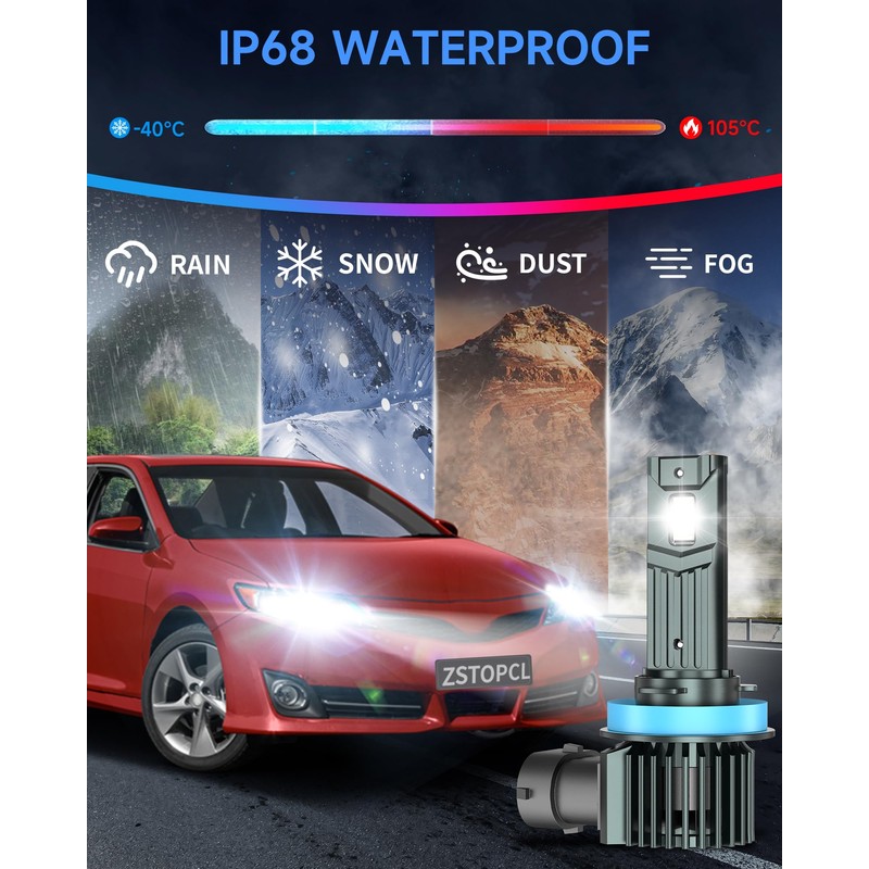 ZSTOPCL Compatible with Toyota Camry 2007-2014 Fog Bulbs, High&Low Beam
