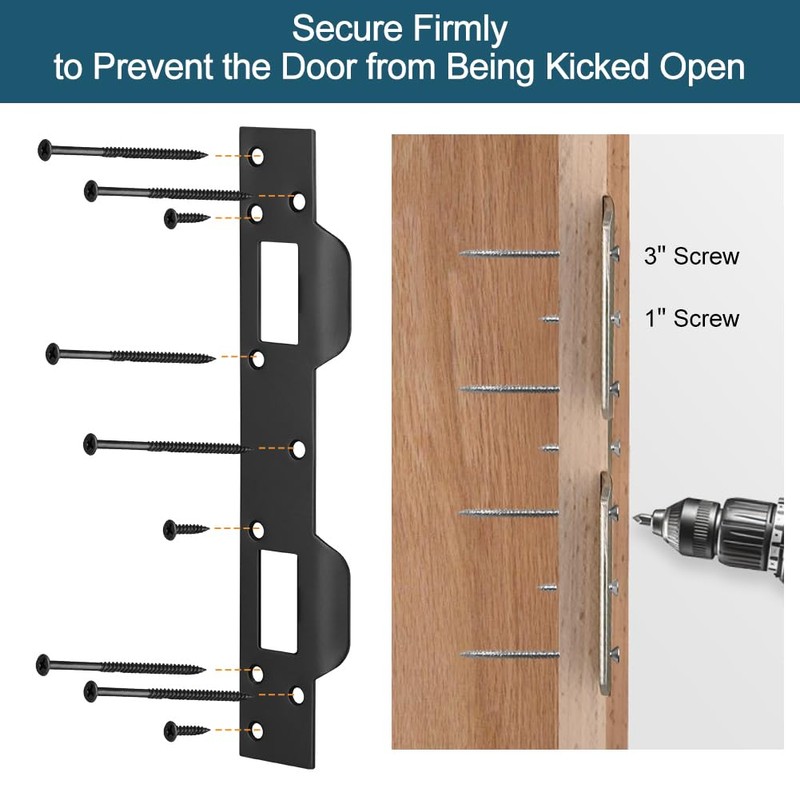 MOSECYOU Door Latch Strike Plates Oil Rubbed Bronze 2 Pack,