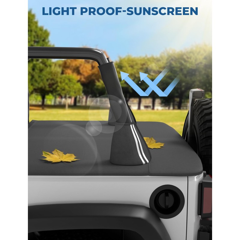 JOYTUTUS Tonneau Cover for Wrangler JK 2 Doors, Cargo Trunk