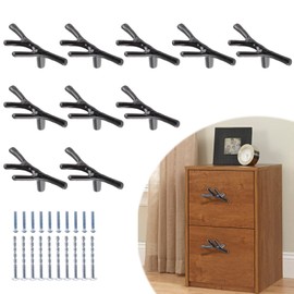 Bivethoi 10 Pack Vintage Black Tree Branch Cabinet Knobs, Zinc Alloy Single Hole Drawer Pulls for Kitchen and Farmhouse Cupboard Handles