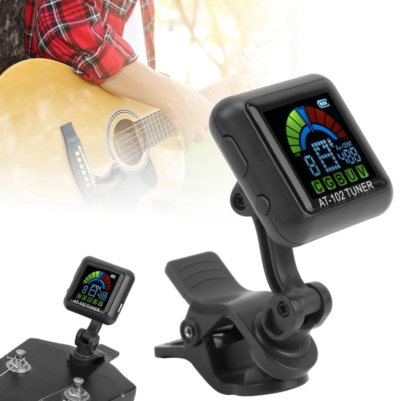 Aroma Guitar Clipon Tuner USB Rechargeable Builtin Battery Violin Ukulele