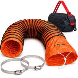 8 Inch Flexible PVC Duct Hose, 25 FT Orange Exhaust Hose