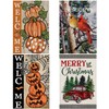 RNFENQS 4 Sets Seasonal Garden Flags Double Sided Burlap 12