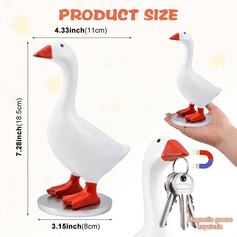 Desk Goose 7 inch - Desktop Goose Statue w/Base -
