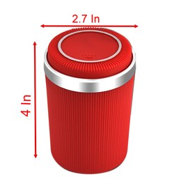 Ashtray with Lid, 4 Inch x 2.7 Inch Red Stainless Steel Car Ashtray for Smoking in Car, Office and Home (Red)