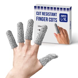 Evridwear 20PCS Finger Cots Cut Resistant Finger Sleeves,Glove Life Extender, Thumb Protectors Finger Covers Fingertip Protector for Cutting, Handicrafts, Craft, Kitchen, Sculpture (1 Pack Long)