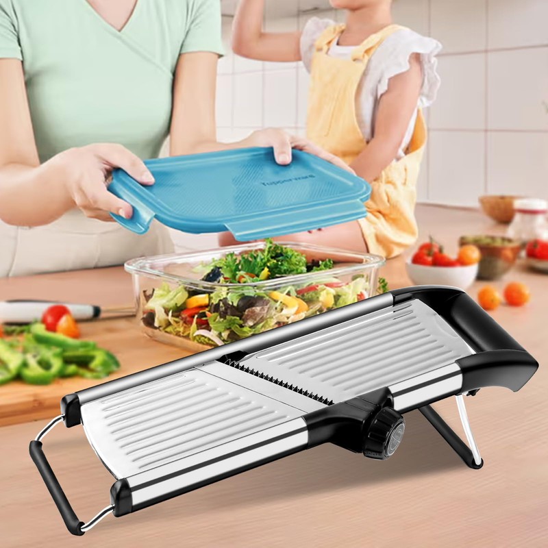 NIOSAVM commercial Mandoline Slicer,Stainless Steel Vegetable Slicer,non-slip mandoline slicer for