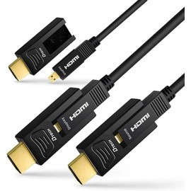 DTECH Plumbing Detachable Fiber Optic HDMI Cable 10m HDMI Type A + HDMI Type D 4K 60Hz High Speed 18Gbps HDCP2.2 HDR ARC 3D CEC EDID Compatible