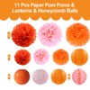 Pink-Orange Groovy Party-Decorations - 13pcs Fall Autumn Thanksgiving Harvest Tissue