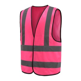 Chaleco de seguridad reflectante de alta visibilidad de 12 colores para hombre (XS-8XL), Rosado, X-Large