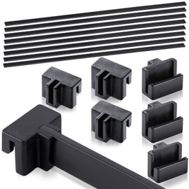 24 Pcs Hanging File Rail and Clip Set 16 Aluminum Hanging File Clips 8 PVC Cabinet Rails Drawer Support Black Rail Pins for Home Office Storage to Keep Folder Neat and Organized(Plastic)