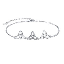 Palpitate Irish Gifts Celtic Knot Bracelet for Women 925 Sterling Silver Celtic Knot Irish Jewelry Gifts for Mom Friend