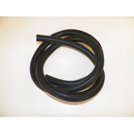 BLACK FLEX, Split (5 Feet) wire loom tubing, sleeve, sheathing, cover, ribbed for strength. Automobile, Motorcycle, RV, Trailer, Electronics (1/2 Inch)