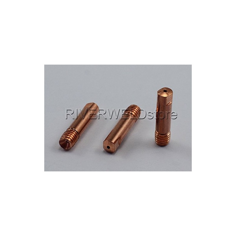 RIVERWELD MAG MIG Contact Tips 1.0mm M6x25mm 140.0253 Copper Consumables