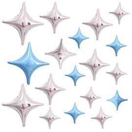 GLASNES 18Pcs Star Foil Balloons, 26Inch 18Inch 10Inch Star Foil Balloons Set for Wedding Birthday Party Baby Shower Decoration