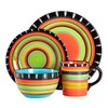 Gibson Elite Feliz Mesa 16-Piece Hand Painted Dinnerware Set, Service