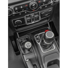 Savadicar Gear Shift Storage Organizer, Removable Console Side Tray Accessories for 2018-2024 Jeep Wrangler JL 4XE & Gladiator JT, Optimize Interior Storage Space, Black