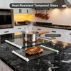 2Pcs Glass Cutting Boards for Kitchen(12x16" & 12x8"),Clear Tempered Glass