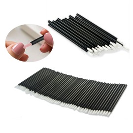 100Pcs Disposable Lip Brushes & Wands - Black Lip Applicators, Nail Polish Brushes, Mini Paint Brushes for Makeup & Cookie Painting