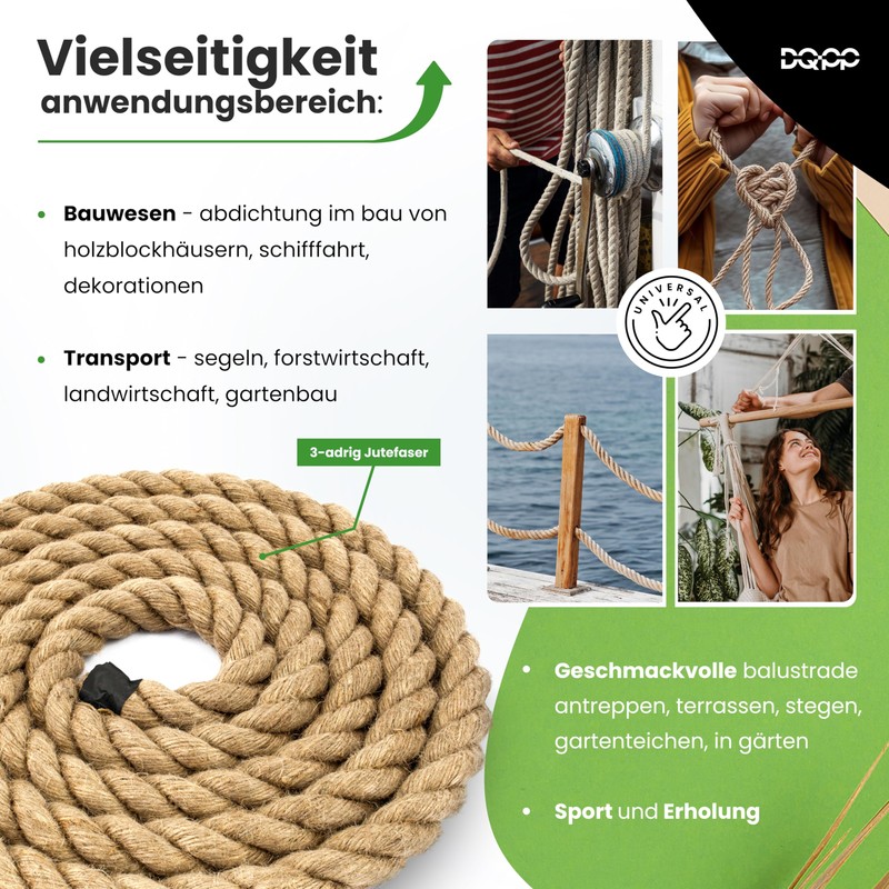 DQ-PP JUTE ROPE | 25m long | 8mm thick |