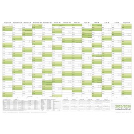 School Calendar 2025/2026 Year Planner (84.0 x 59.4 cm DIN A1) - Rolled Premium Paper - School Year 2025/26, School Year Calendar, Calendar for Students and Teachers, Large School Calendar Wall