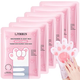 6PCS Hydrating Hand Mask Gifts Set,Intensive Cute Hand Masks for Dry Cracked Hands,Gentle Long Lasting Hand Masks Moisturizing Gloves for Soft and Smooth Touch Hands