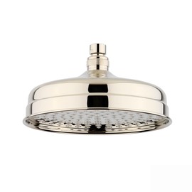 ENKI, R13, 200mm Traditional Fixed Large Shower Head Gold, Solid Brass, Replacement Shower Head, Round Rose, Mixer Rainfall Shower, Modern Design, Easy Clean & Easy to Install