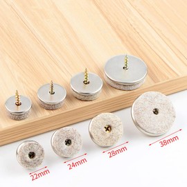 Lxoraziy 40 PCS Felt Gliders, 22mm Diameter Felt Pads for Furniture Feet, Screw-On Felt Pads, for Wooden Floors and Wooden Furniture, Felt Gliders Chair Gliders (22MM)