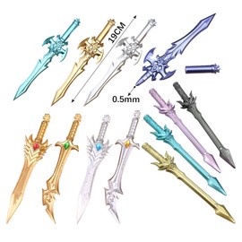 CHUNLINLAODA 12pcs Sword Shaped Pen Swords Gel Pens Cartoon Gel Pens Creative Gel Pens Novelty Pens Interesting Sword Shaped Pens for Boys Office Writing Birthday Party Gifts (Multicolor 1)