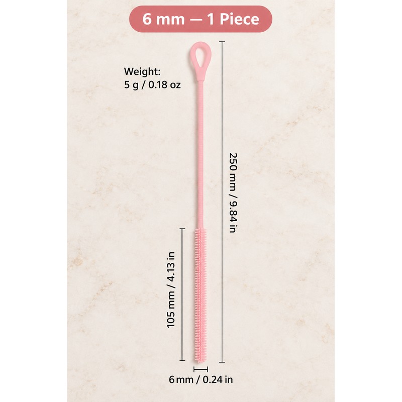 Silicone Straw Cleaning Brush – Flexible 6 mm (0.24 in)