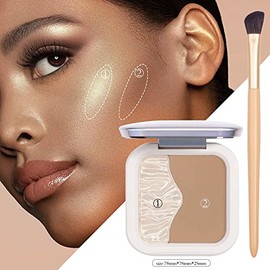 ELLESY Paleta de maquillaje con textura sedosa, paleta de contorno para esculpir la cara, kit de maquillaje ligero, tono gris, polvo de contorno de as