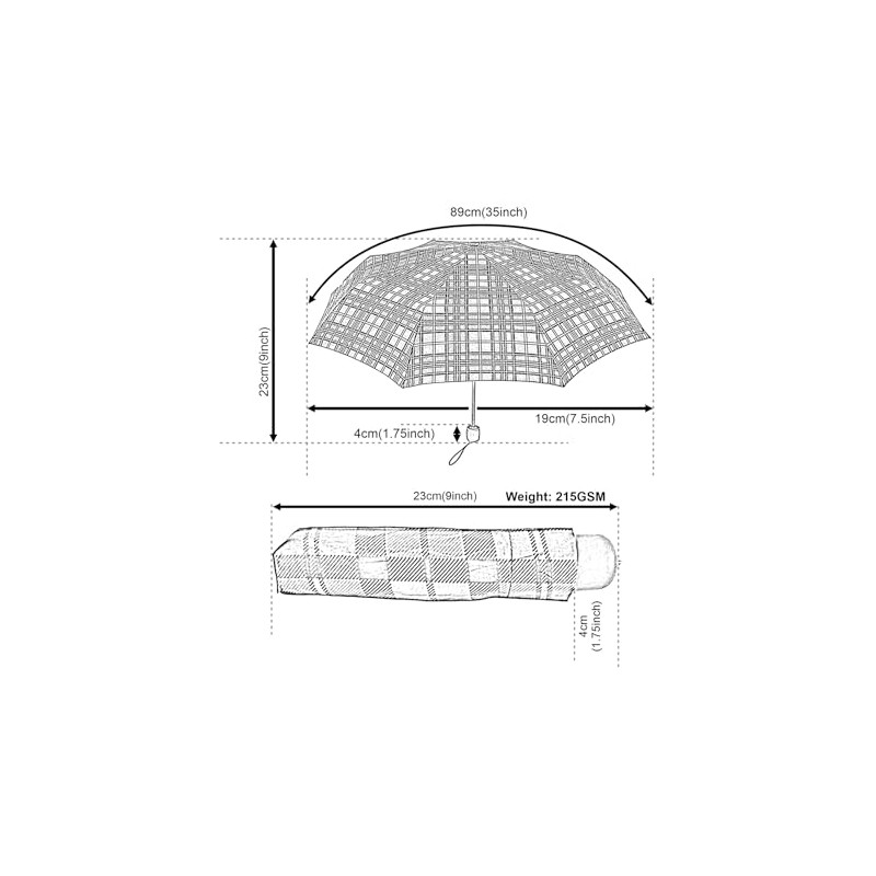 A2Z Assorted Tartan Lightweight Supermini 3 Section 8 Pannels -