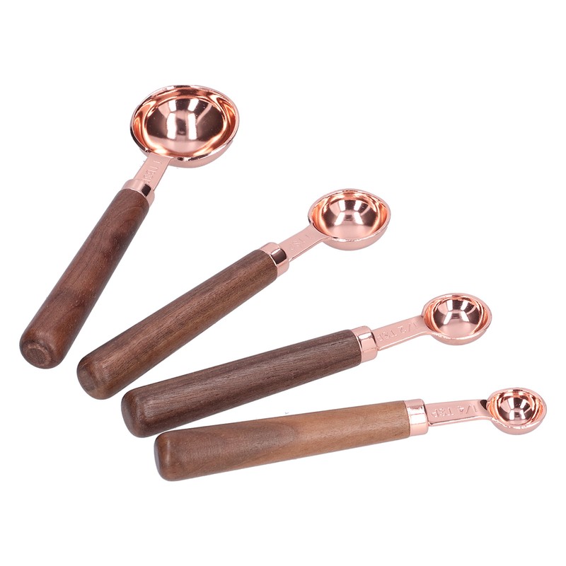 4pcs Rose Gold Measuring Cup with Scale Stainless Steel Measuring
