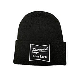 cartel ink OG Tattooed Low Life Cuffed Knit Beanie Black